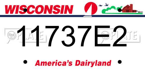 11737E2 Wisconsin License Plate