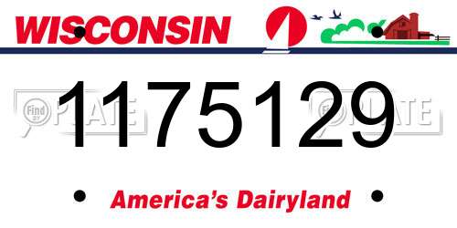 1175129 Wisconsin License Plate
