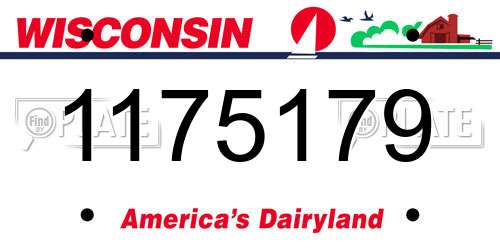 1175179 Wisconsin License Plate