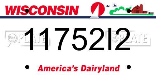 11752I2 Wisconsin License Plate