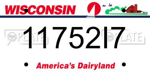 11752I7 Wisconsin License Plate