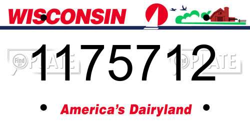 1175712 Wisconsin License Plate