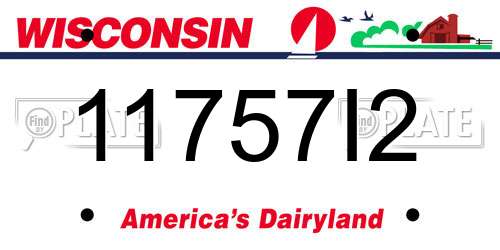 11757I2 Wisconsin License Plate