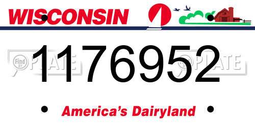 1176952 Wisconsin License Plate
