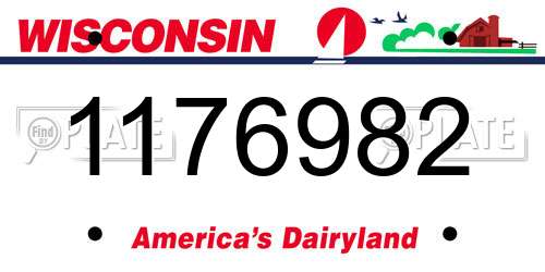 1176982 Wisconsin License Plate