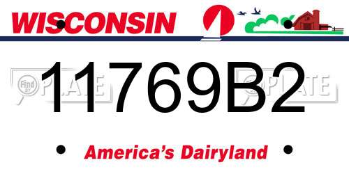 11769B2 Wisconsin License Plate