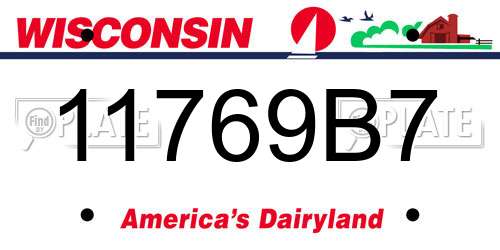 11769B7 Wisconsin License Plate