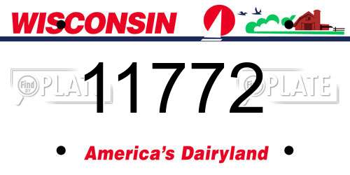 11772 Wisconsin License Plate