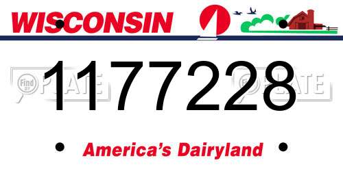 1177228 Wisconsin License Plate