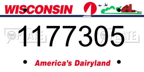 1177305 Wisconsin License Plate