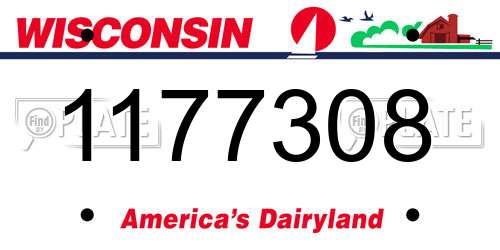 1177308 Wisconsin License Plate