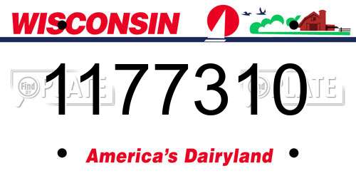 1177310 Wisconsin License Plate