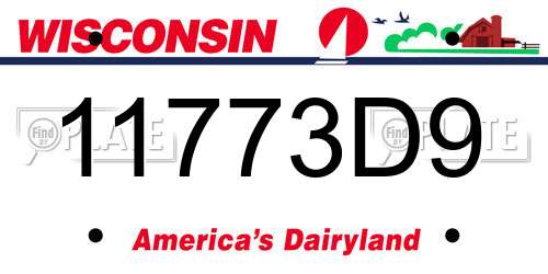 11773D9 Wisconsin License Plate