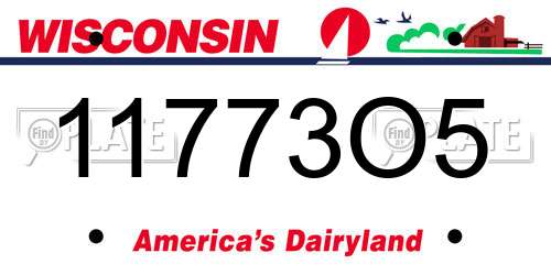 11773O5 Wisconsin License Plate