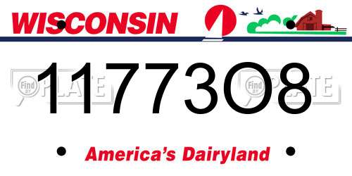 11773O8 Wisconsin License Plate