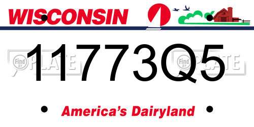 11773Q5 Wisconsin License Plate