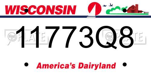 11773Q8 Wisconsin License Plate
