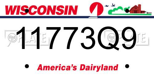 11773Q9 Wisconsin License Plate