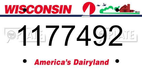1177492 Wisconsin License Plate