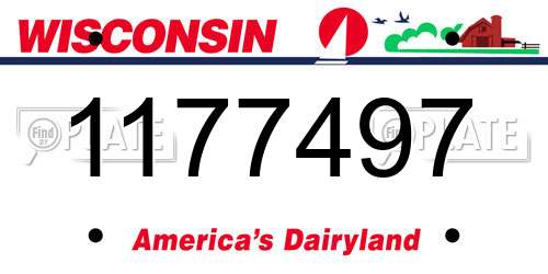 1177497 Wisconsin License Plate
