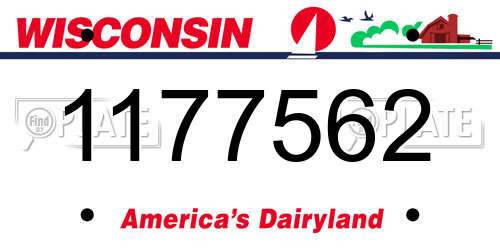 1177562 Wisconsin License Plate
