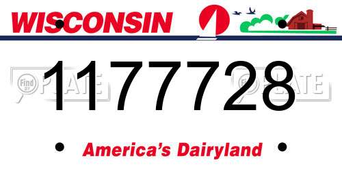 1177728 Wisconsin License Plate