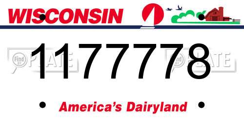 1177778 Wisconsin License Plate