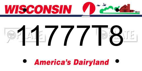 11777T8 Wisconsin License Plate