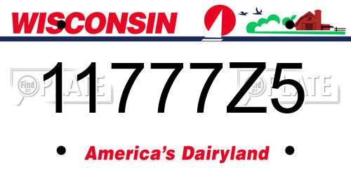 11777Z5 Wisconsin License Plate