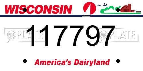 117797 Wisconsin License Plate