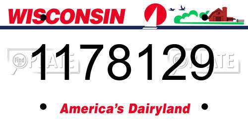 1178129 Wisconsin License Plate