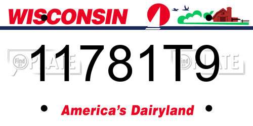 11781T9 Wisconsin License Plate