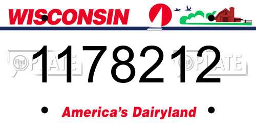 1178212 Wisconsin License Plate