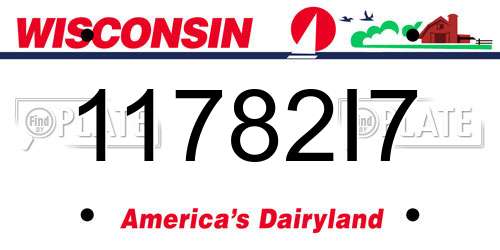 11782I7 Wisconsin License Plate