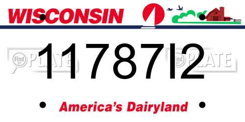 11787I2 Wisconsin License Plate