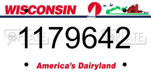 1179642 Wisconsin License Plate