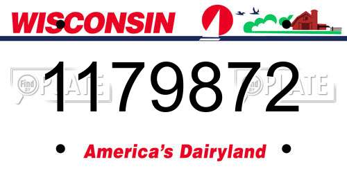 1179872 Wisconsin License Plate