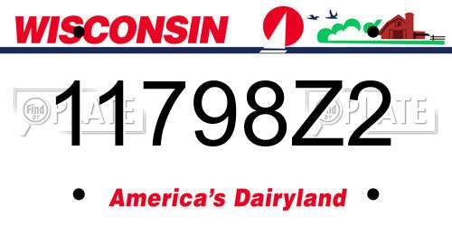 11798Z2 Wisconsin License Plate