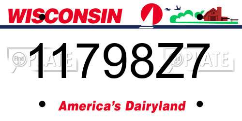 11798Z7 Wisconsin License Plate