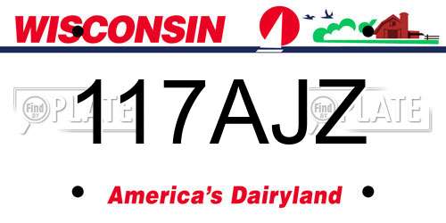 117AJZ Wisconsin License Plate