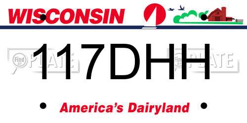 117DHH Wisconsin License Plate