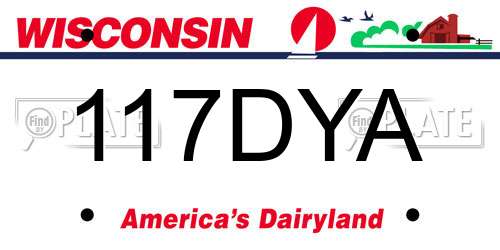 117DYA Wisconsin License Plate
