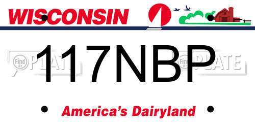 117NBP Wisconsin License Plate