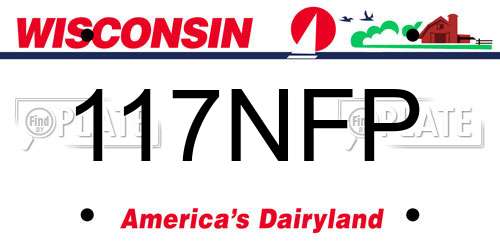 117NFP Wisconsin License Plate