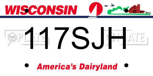 117SJH Wisconsin License Plate