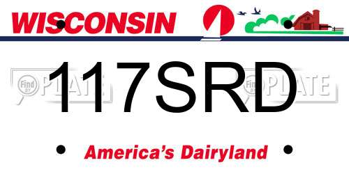 117SRD Wisconsin License Plate