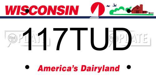 117TUD Wisconsin License Plate