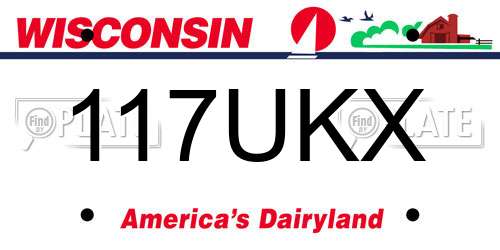 117UKX Wisconsin License Plate