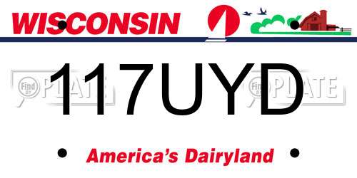 117UYD Wisconsin License Plate