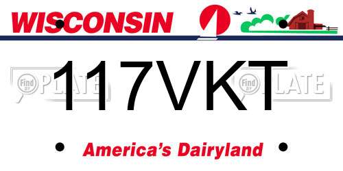 117VKT Wisconsin License Plate